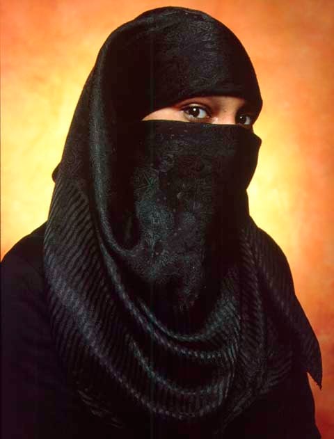 Andres Serrano "America (Aya Basemah, Convert to Islam)" 2002 Cibachrome, silicone, plexiglas, wood frame 60 x 49 1/2 in.