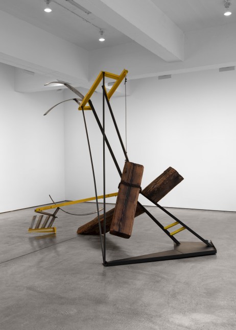 Mark di Suvero Untitled (hungblock), 1962 steel, wood and paint 118 x 134 1/2 x 84 in. (299.7 x 341.6 x 213.4 cm)