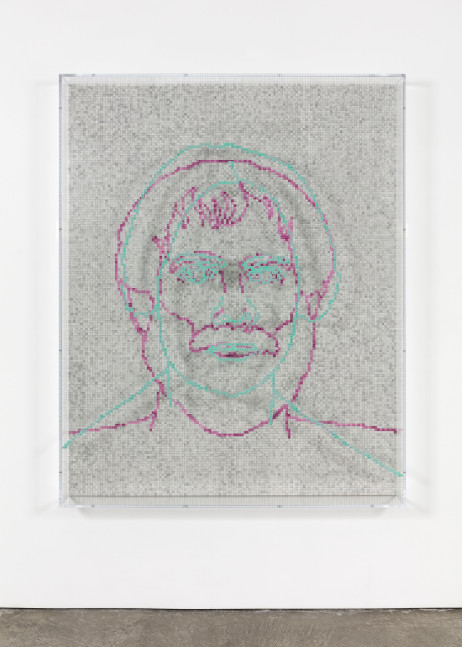 Charles Gaines Faces 1: Identity Politics, #2, Maria W. Stewart, 2018 acrylic sheet, acrylic paint, lacquer, wood 74 x 59 1/8 x 5 3/4 in. (188 x 150.2 x 14.6 cm)
