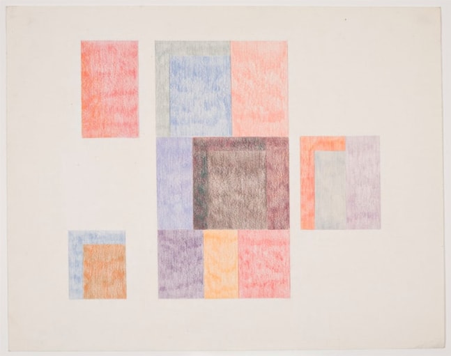David Novros "Untitled" 1969 Dervent color pencil on paper 15 x 19 in.