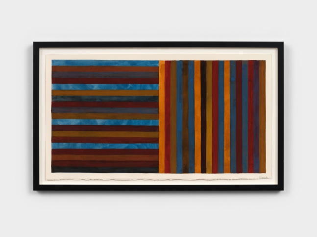 Sol LeWitt Horizontal and Vertical Bands of Color, 1990 gouache and pencil on paper 16 1/2 x 29 5/8 in. (41.9 x 75.2 cm) frame: 19 3/4 x 34 1/2 in. (50.2 x 87.6 cm)