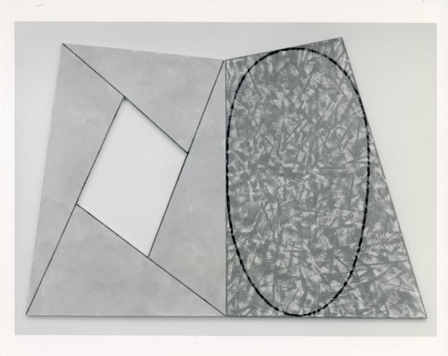 Robert Mangold &quot;Yellow Frame/Red Ellipse&quot; 1987 Acrylic and pencil on canvas 92 1/2 x 132 3/4&quot;