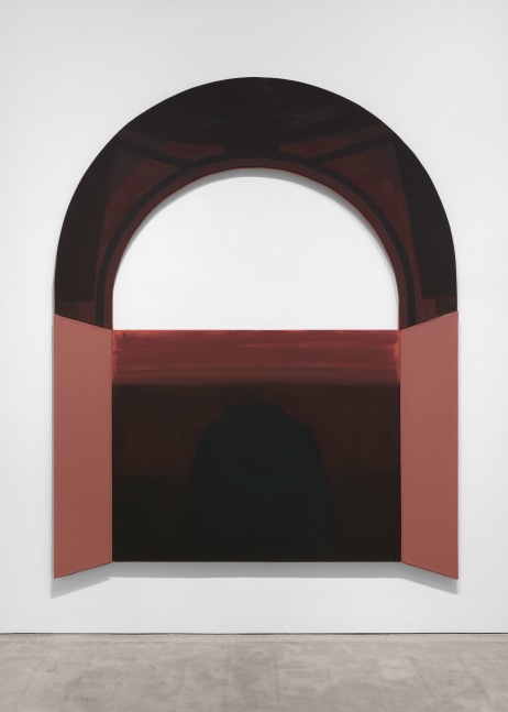David Novros SW, 2019 oil on canvas overall: 124 x 98 x 2 in. (315 x 248.9 x 5.1 cm) top panel: 60 x 98 x 2 in. (152.4 x 248.9 x 5.1 cm) middle panel: 57 x 70 x 2 in. (144.8 x 177.8 x 5.1 cm) left panel: 64 x 14 x 2 in. (162.6 x 35.6 x 5.1 cm) right panel: 64 x 14 x 2 in. (162.6 x 35.6 x 5.1 cm)