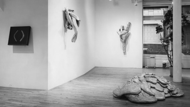 Installation view, Sculpture Lynda Bengalis, Paula Cooper Gallery, 155 Wooster Street, New York, November 8 - December 3 1975. © Lynda Benglis / Licensed by Artists Rights Society (ARS) New York. Courtesy PACE, New York, and Paula Cooper Gallery, New York. . Photo: Geoffrey Clements.