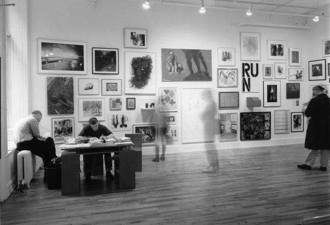 Installation view, Auction for Action, Paula Cooper Gallery, 155 Wooster Street, New York, November 27 - 30, 1990. © Debra H. George. Courtesy Paula Cooper Gallery, New York. Photo: D. James Dee.