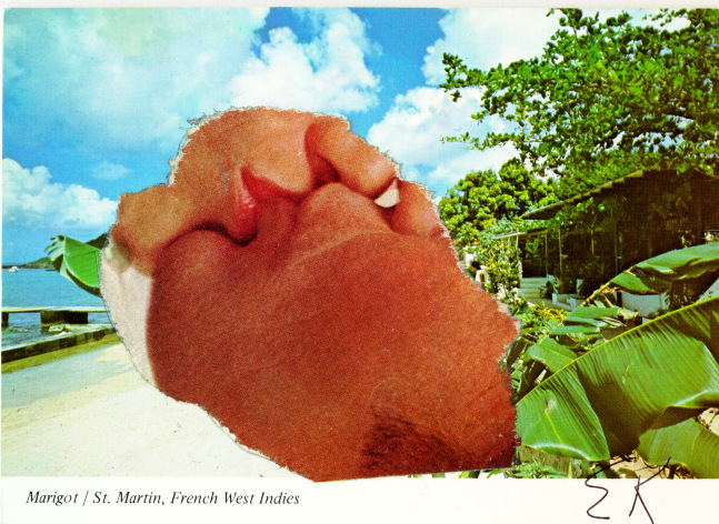 Ellsworth Kelly "Marigot" 1974 Postcard collage 4 1/4"x 6"