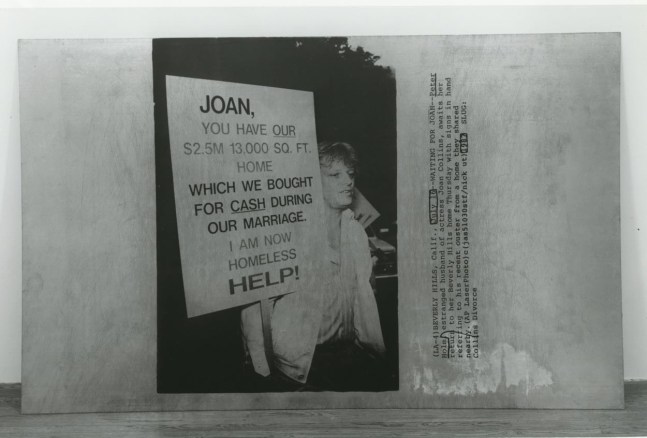 Cady Noland &quot;Untitled&quot; 1994 Silkscreened black ink on steel sheet 5' x 8' x 1/16&quot;