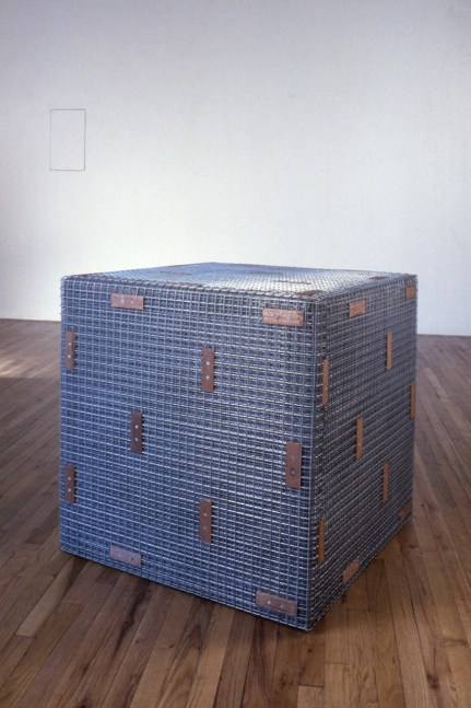 Jackie Winsor &quot;Wire Piece #2&quot; 1980-81 Wire mesh, wood 32&quot; x 32&quot; 32&quot;