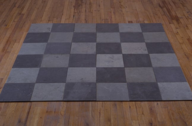Carl Andre &quot;Lead-Zinc Plain&quot; 1969 Lead and zinc, metal plates 3/8&quot; x 12&quot; x 12&quot; (each), 3/8&quot; x 72&quot; x 72&quot; (overall)