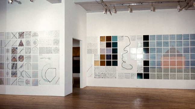 Installation view, A New Work: Rhapsody, Paula Cooper Gallery, 155 Wooster Street, New York, May 8 - Jun 2 1976. © Jennifer Bartlett. Courtesy Paula Cooper Gallery, New York, Marianne Boesky Gallery, New York, and The Jennifer Bartlett 2013 Trust. Photo: Geoffrey Clements