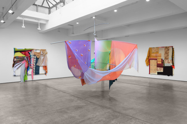 Installation view, Eric N. Mack, Paula Cooper Gallery, 2023. © 2023 Eric N. Mack. Courtesy Paula Cooper Gallery, New York. Photo: Steven Probert.
