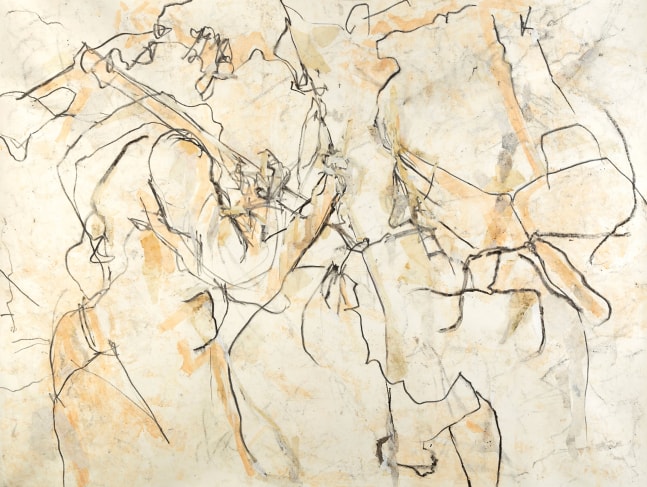 Beatrice Caracciolo Sradicare un Albero, 2013 pigment, water soluble chalk, graphite, gouache on Saunders Waterford Paper on canvas 58 x 76 1/2 in. (147.3 x 194.3 cm)