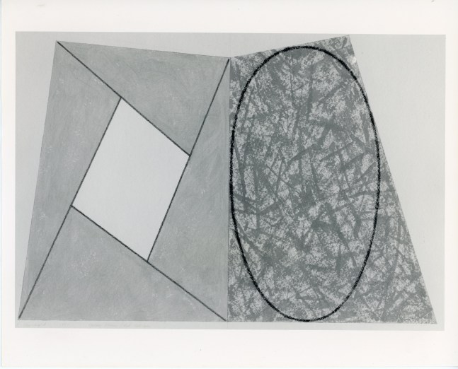 Robert Mangold &quot;Yellow Frame/Red Ellipse&quot; 1987 Acrylic and pencil on canvas 92 1/2&quot; x 132 3/4&quot;