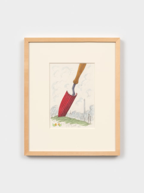 Claes Oldenburg &amp;amp; Coosje van Bruggen
Study for Plantoir, Jardin des Tuileries, Paris, 1999
pencil, colored pencil, and watercolor on paper
sight: 8 1/2 x 5 7/8 in. (21.6 x 14.9 cm)
frame: 15 1/2 x 12 5/8 x 1 1/8 in. (39.4 x 32.1 x 2.9 cm)
signed and dated recto: &amp;quot;CO Cos 99&amp;quot;