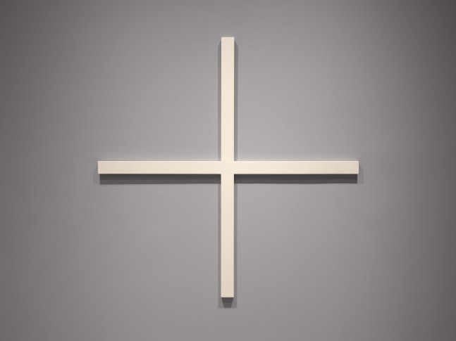Sol LeWitt Cross-Perpendicular, 1977 Painted wood 59 1/2 x 59 1/2 x 1 1/8 in. (151.1 x 151.1 x 2.9 cm)