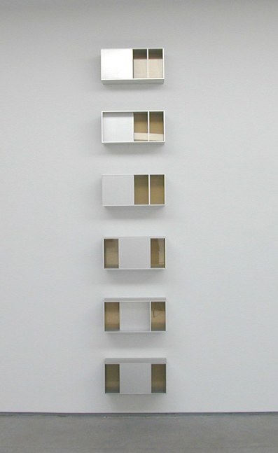 Donald Judd &quot;Untitled&quot; 1988 Brushed aluminum and white-grey plexiglass 9 7/8 x 19 5/8 x 9 7/8 in.