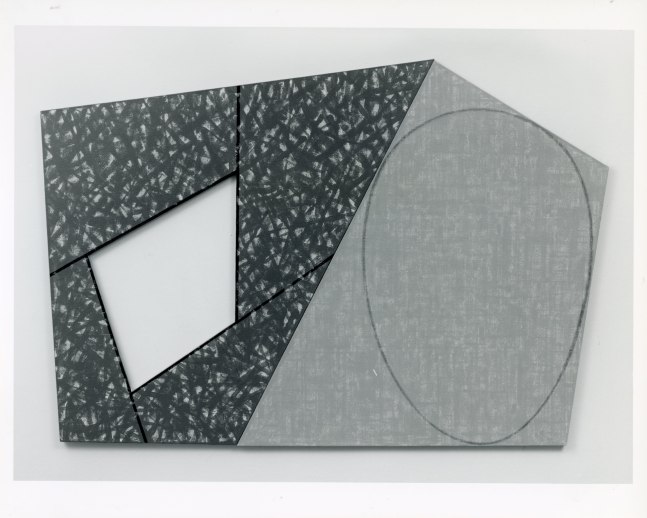 Robert Mangold &quot;Green Frame/orange Ellipse&quot; 1988 Acrylic and pencil on canvas 76&quot; x 113&quot;