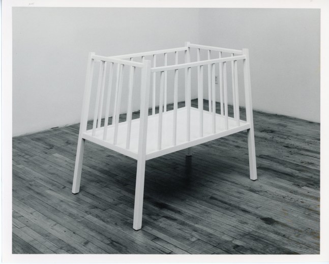 Robert Gober &quot;Pitched Crib&quot; 1987 Enamel paint and wood 38 1/4&quot; x 77&quot; x 52&quot;
