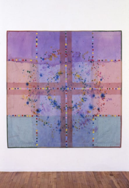 Alan Shields &quot;Tool Lagoon (Circulating Jelly)&quot; 1985 Acrylic, cotton thread on canvas w/ cotton belting&quot; 71 1/4&quot; x 70 1/2&quot;