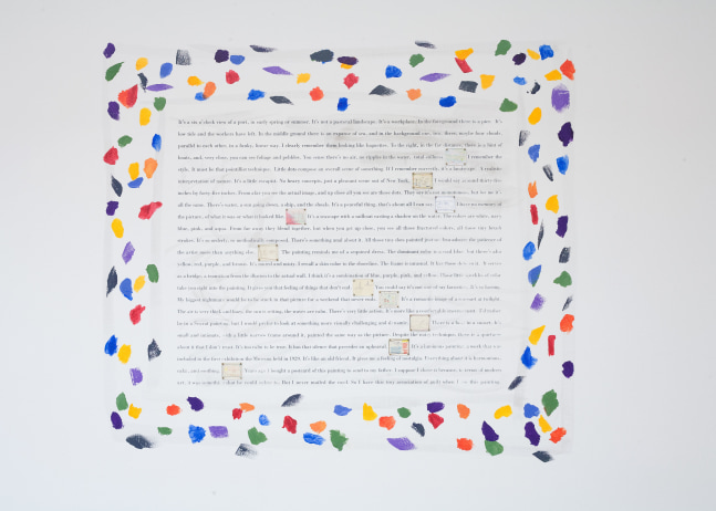 Sophie Calle "Ghosts (Seurat)" 1991 Paint, silkscreen ink and color laser prints 40 1/2 x 47 1/4 in.