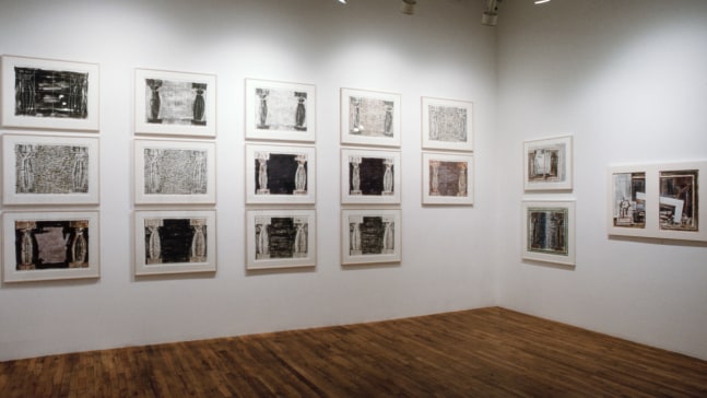 Installation view, Recent Drawings 1983-84, Paula Cooper Gallery, 155 Wooster Street, New York, February 2 - March 2, 1985. © Debra H. George. Courtesy Paula Cooper Gallery, New York. Photo: Geoffrey Clements.