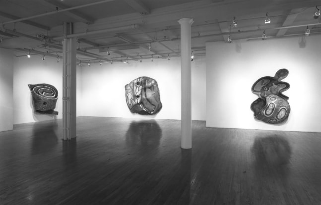 Installation view, Elizabeth Murray, Paula Cooper Gallery, 155 Wooster Street, New York, April 2 - 29, 1992. © 2025 Elizabeth Murray / Artists Rights Society (ARS), New York. Courtesy Paula Cooper Gallery, New York. Photo: Geoffrey Clements.