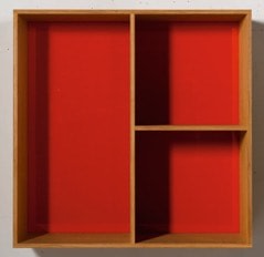 Donald Judd &quot;Untitled&quot; 1986 Douglad fir plywood and plexiglass 39 3/8&quot; x 39 3/8&quot; x 19 5/8&quot;