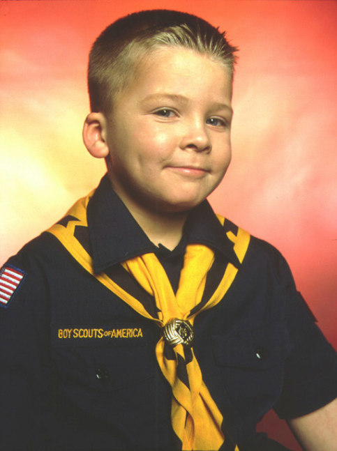 Andres Serrano "America (Boy Scout John Schneider, Troop 422)" 2002 Cibachrome, silicone, plexiglas, wood frame 60 x 49 1/2 in.