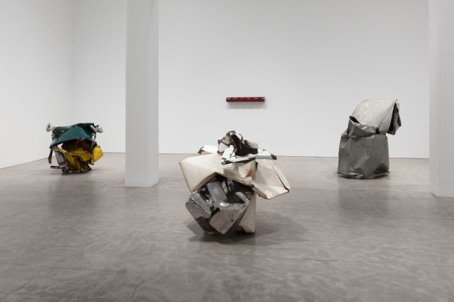 Installation view, John Chamberlain & Donald Judd, November 2 – December 14, 2019