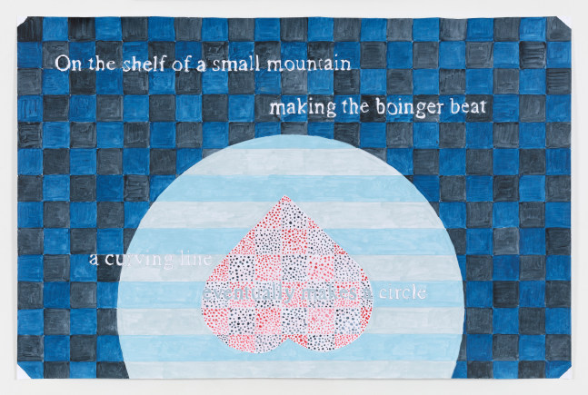 Ben Estes Heart Poems (On the shelf), 2017 pencil and acrylic on paper 27 1/2 x 42 in. (69.9 x 106.7 cm)