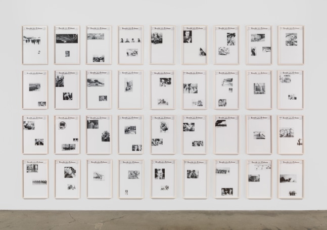Sarah Charlesworth Herald Tribune, January 18 - February 28, 1991, 1991 36 black and white prints each frame: 23 3/4 x 16 x 1 1/4 in. (60.3 x 40.6 x 3.2 cm) Edition 1 of 3, + 2 APs