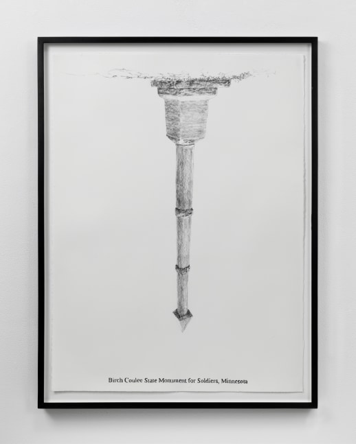 Sam Durant Birch Coulee State Monument for Soldiers, Minnesota, 2005 graphite on paper 30 x 22 in. (76.2 x 55.9 cm) frame: 33 x 25 in. (83.8 x 63.5 cm)