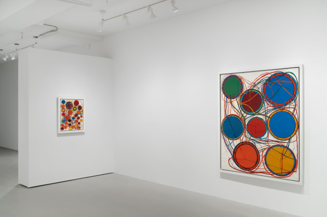 Installation view, Atsuko Tanaka: Paintings and Drawings, 1963 - 2003, Paula Cooper Gallery, 243A Worth Ave, Palm Beach, November 18 – December 11, 2021. Photo: Zachary Balber. © Kanayama Akira and Tanaka Atsuko Association.