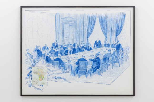Sam Durant Scramble for Africa, 2020 colored pencil on paper 46 5/8 x 59 1/4 in. (118.4 x 150.5 cm)