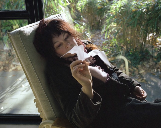 Sophie Calle "Take Care of Yourself. Yolande  Moreau, Acress" 2007 portrait: Fine Art print dry mounted  on aluminum, wooden frame, glass film: video screen portrait: 38 1/2 x 31 in. (98 x 78.5 cm) film: 5'
