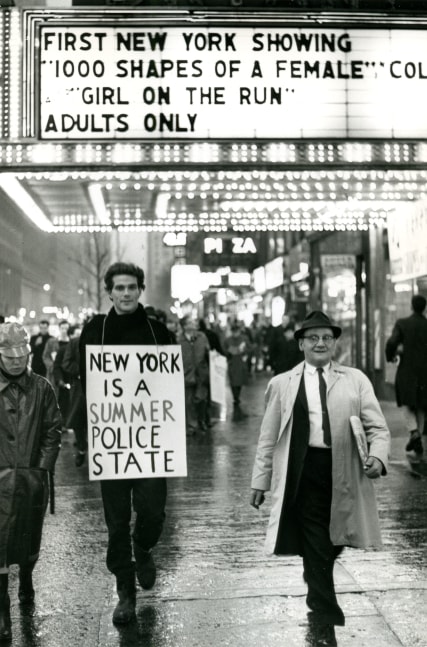 Peter Moore March for Freedom of Expression, New York, Alan Marlowe with sign, 1964 vintage silver gelatin print 10 x 8 in. (25.4 x 20.3 cm)