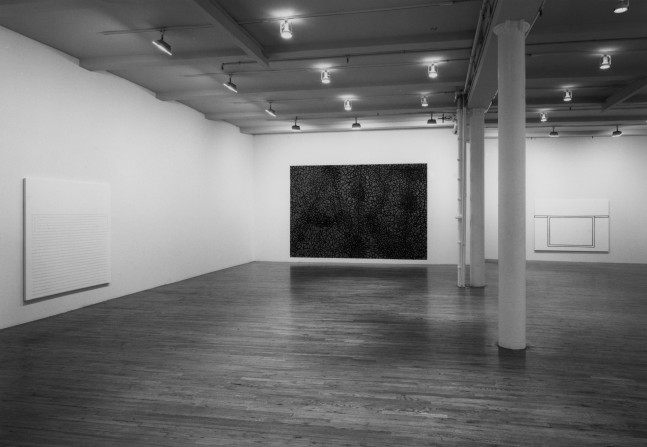 Installation view, Jessica Diamond, Oliver Herring, Hunter Reynolds, Dan Walsh, Paula Cooper Gallery, 155 Wooster Street, New York, January 8 - February 9, 1991. Photo: Geoffrey Clements