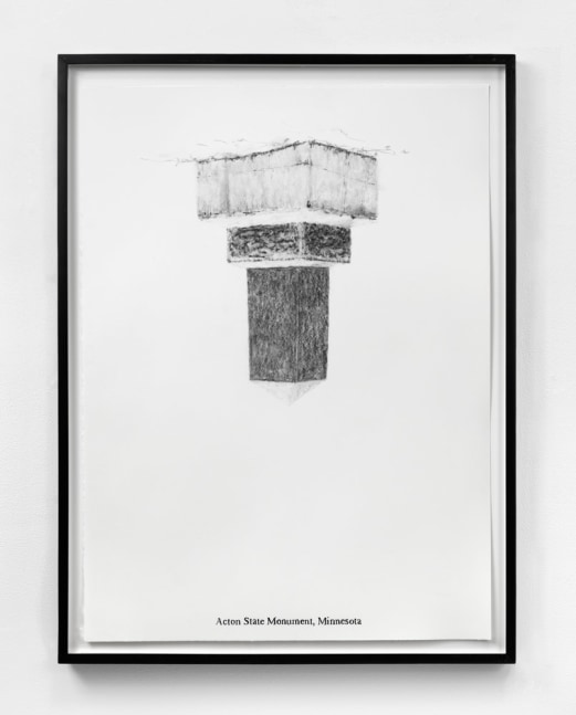 Sam Durant "Action State Monument, Minnesota" 2005 Graphite on paper 30 x 22 in.