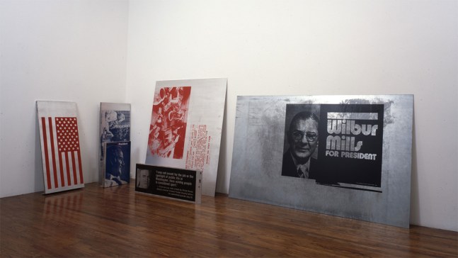 Installation view, Cady Noland, Paula Cooper Gallery, 155 Wooster Street, New York, March 26 - April 23, 1994. Photo: D. James Dee.