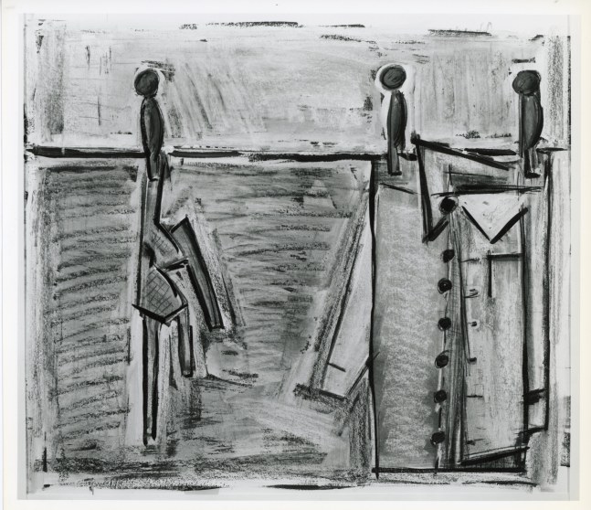 Michael Hurson &quot;Bra and Man's Shirt&quot; 1987 Pencil, conte, pastel and ink on paper 18 1/2&quot; x 21&quot;