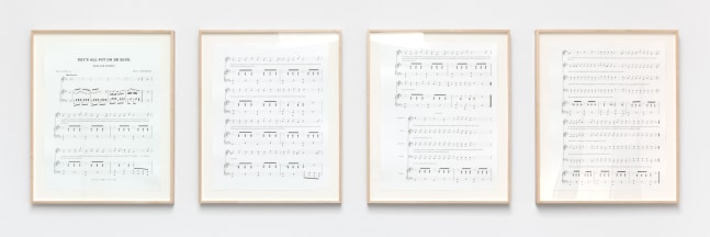 Charles Gaines Notes on Social Justice: Dey's All Put on De Blue, (1880), 2013 ink on 4 sheets of Strathmore Bristol 29 x 23 in. (73.7 x 58.4 cm) frame: 32 x 26 x 1 1/2 in. (81.3 x 66 x 3.8 cm)