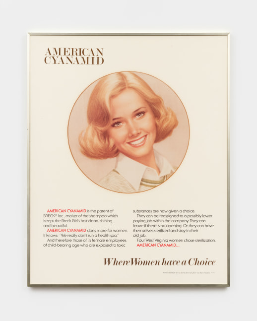 Hans Haacke
The Right to Life, 1979
color photograph on 3-color silkscreen print, in brass frame under glass
50 1/2 x 40 1/2 in. (128.3 x 102.9 cm)