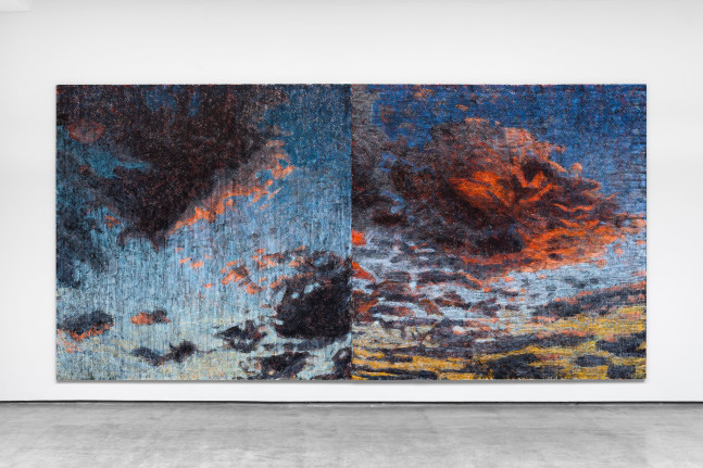 Jennifer Bartlett Amagansett Diptych #2, 2007-2008 oil on canvas diptych, each panel: 96 x 96 in. (243.8 x 243.8 cm) overall: 96 x 192 in. (243.8 x 487.7 cm)