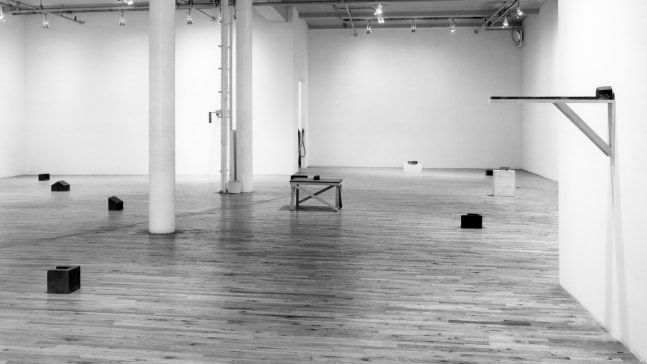 Installation view, Joel Shapiro, Paula Cooper Gallery, 155 Wooster Street, New York, October 11 - November 5 1975. © 2025 Joel Shapiro / Artists Rights Society (ARS), New York. Courtesy Paula Cooper Gallery, New York. Photo: Geoffrey Clements.