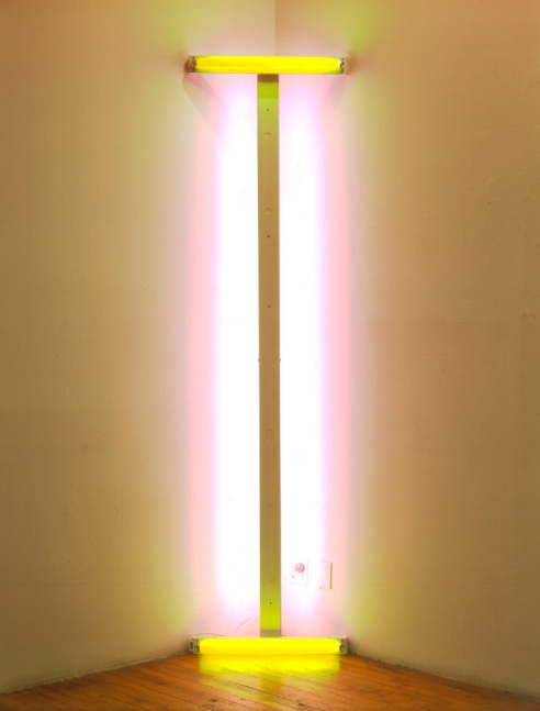 Don Flavin &quot;Untitled&quot; 1969 Yellow and pink fluorescent light 96&quot; x 24&quot;