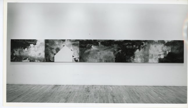 Jennifer Bartlett &quot;Yellow House-Sky&quot; 1985 Oil on 5 canvases 39&quot; x 25'