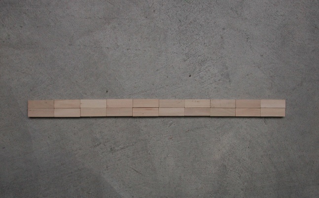 Carl Andre "2H x 10S Isolign" 2000 Wood Overall 9/16 x 2 x 30"