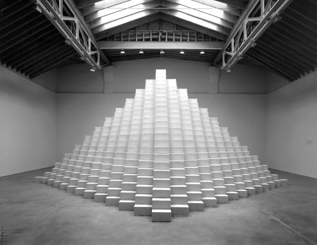 Sol LeWitt "Four-Sided Pyramid" 1997 Concrete blocks (approcimately 1100) and mortar 15' 3/8" x 33'2 1/2" x 31'10 1/4"