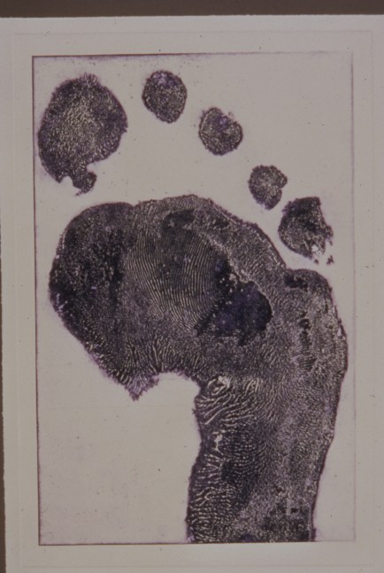 Jonathan Borofsky &quot;Half Foot&quot; 1986 1 color etching printed on Arches 88 paper 38&quot; x 25 3/4&quot;
