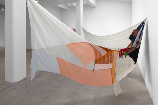 Installation view, Lynda Benglis, Eric N. Mack, Kelley Walker, September 8 – October 10, 2020